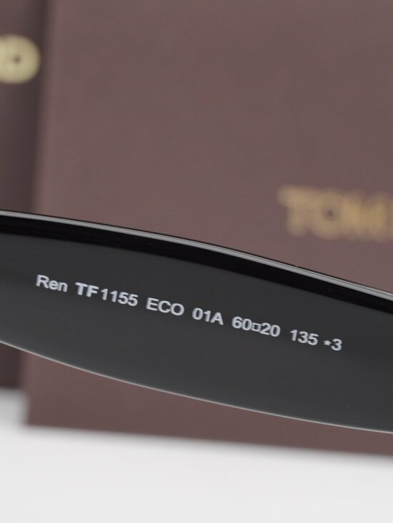 Tom Ford Ren FT1155 01A Square Sunglasses - Black / Smoke main image 6